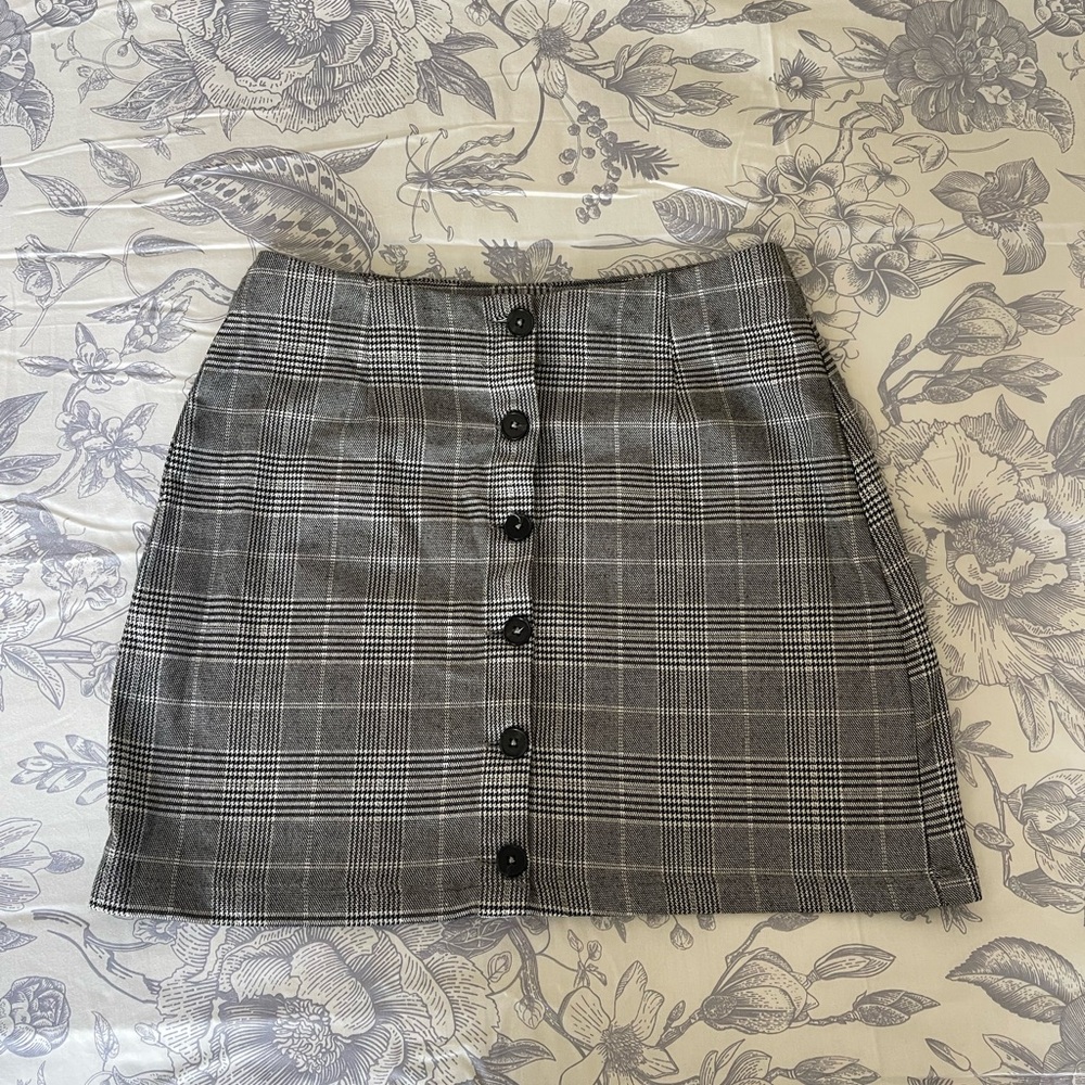 PacSun Black and White Plaid Mini Skirt